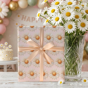 Isn't She One-derful 1st Birthday Watercolor Daisy Wrapping Paper