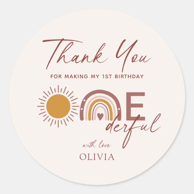 Isn't She Onederful 1st Birthday  Classic Round Sticker (Front)