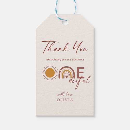 Isnt She Onederful 1st Birthday  Gift Tags