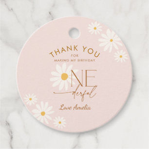 Isn't She ONEderful Daisy 1st Birthday Favor Tags