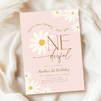 Isn't She ONEderful Daisy 1st Birthday Invitation