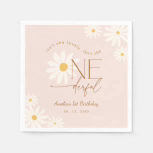 Isn't She ONEderful Daisy 1st Birthday Napkins