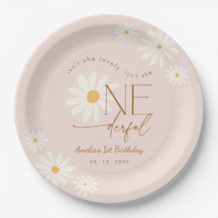 Isn't She ONEderful Daisy 1st Birthday Paper Plates