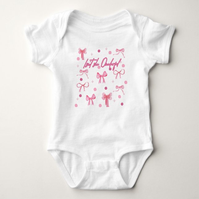Isn't she onederful first birthday outfit baby bodysuit (Front)