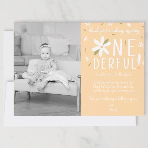 Isnt She Onederful First Birthday Thank You Card