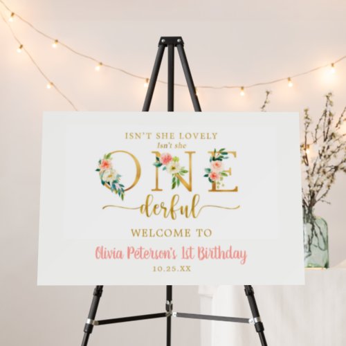 Isnt She Onederful Girl 1st Birthday Welcome Sign