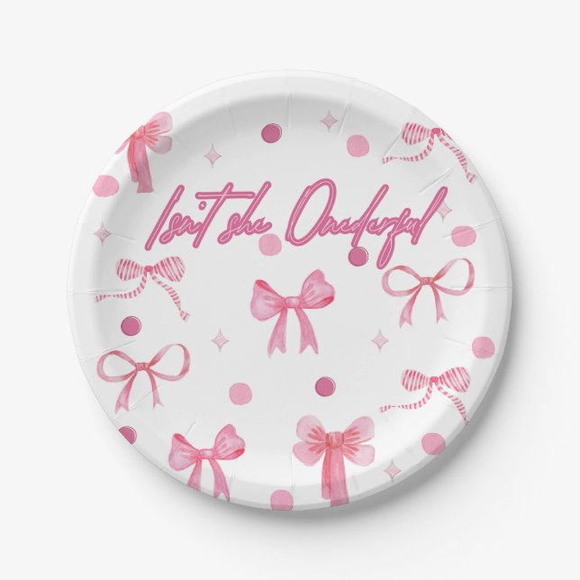 Isn't she Onederful party paper plates (Front)