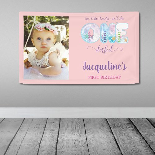 Isnt She ONEderful Pink Girls 1st Birthday Party Banner