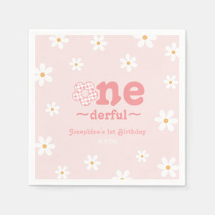 Isn't She Onederful Retro Groovy Flower Birthday Napkins