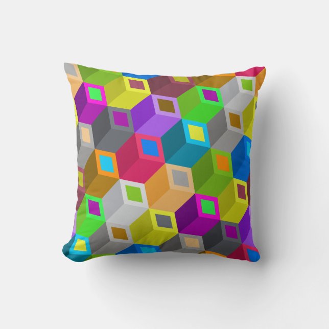 Iso City Blocks Throw Pillow (Front)