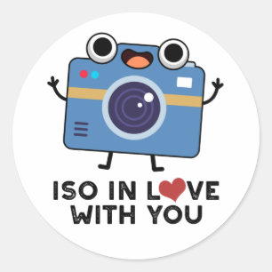 ISO In Love With You Funny Camera Pun Classic Round Sticker