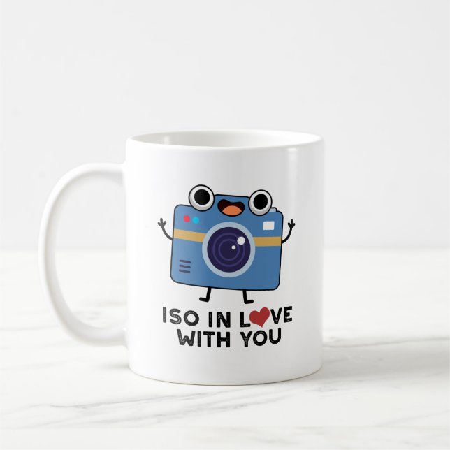 ISO In Love With You Funny Camera Pun  Coffee Mug (Left)