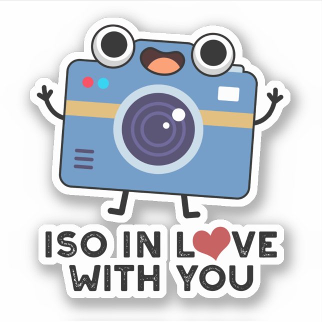 ISO In Love With You Funny Camera Pun  Sticker (Front)