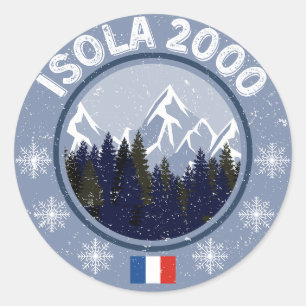 Isola 2000 Ski Resort Classic Round Sticker