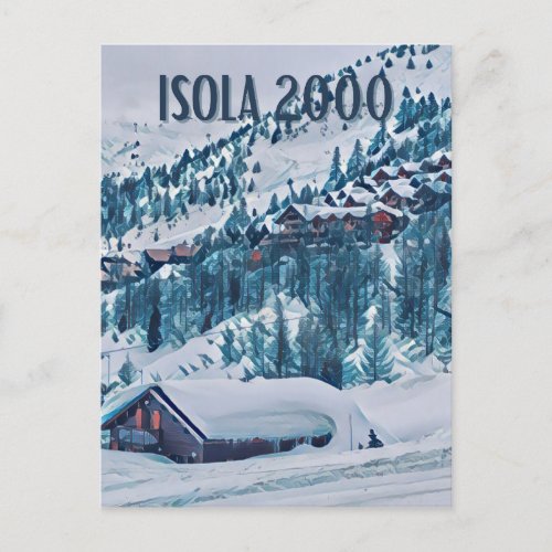 Isola 2000 Ski resort Postcard