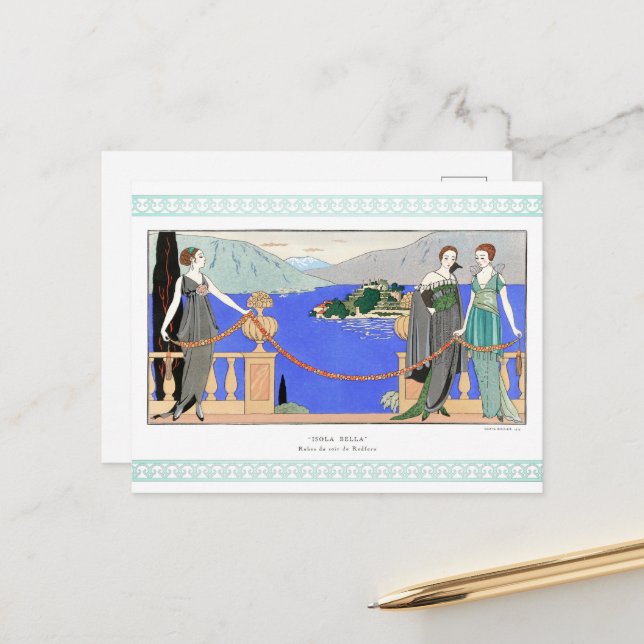 Isola Bella by George Barbier Postcard (Front/Back In Situ)