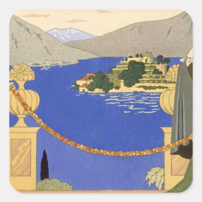Isola Bella, evening dresses designed by Redfern, Square Sticker (Front)