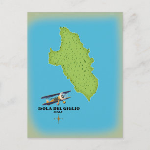 Isola del Giglio Italy map Postcard