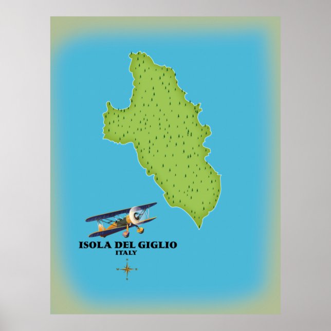 Isola del Giglio Italy map Poster (Front)