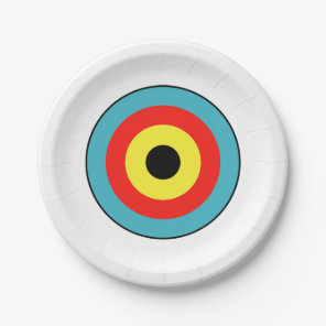 Isolated Archery Target Paper Plates