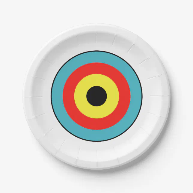 Isolated Archery Target Paper Plates Zazzle
