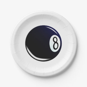 Isolated Eight Ball Paper Plates