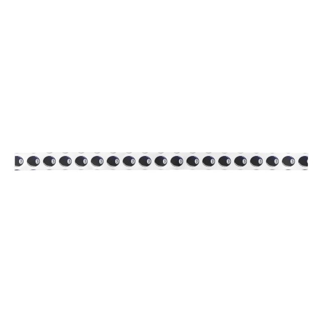 Isolated Eight Ball Satin Ribbon (Front)