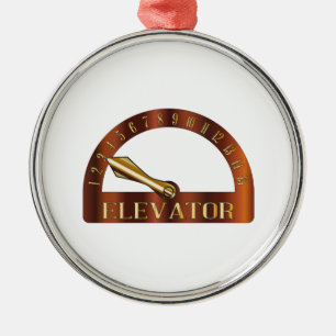 Isolated Elevator Floor Indicator Metal Ornament