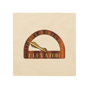 Isolated Elevator Floor Indicator Wood Wall Art