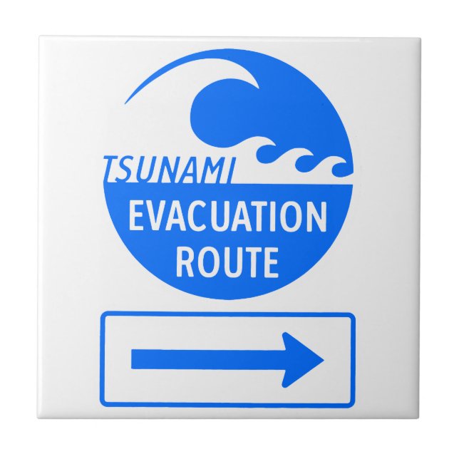 Isolated evacuation Route Highway sign Ceramic Tile (Front)