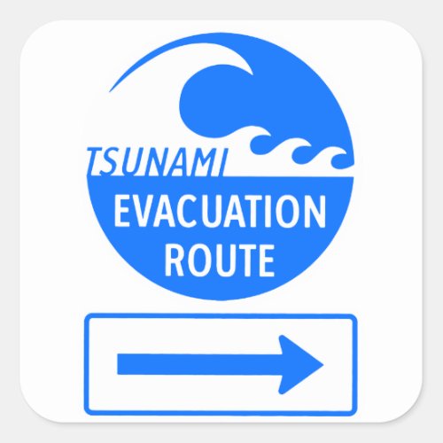 Isolated evacuation Route Highway sign Square Sticker