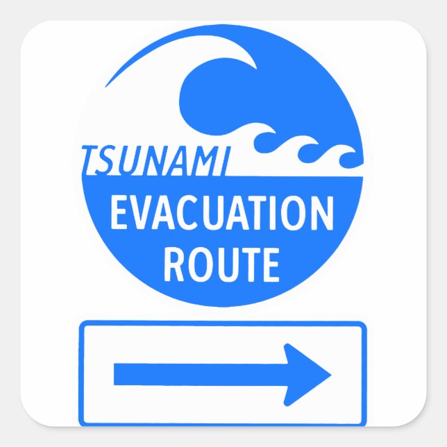 Isolated evacuation Route Highway sign Square Sticker (Front)