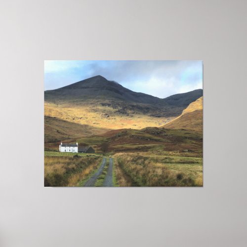 Isolated Farmhouse on the Isle of Mull Scotland C Canvas Print