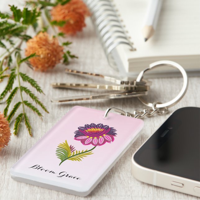 Isolated flower keychain (Front Right)