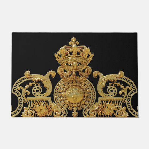 Isolated Golden gate of Versailles castle _ France Doormat