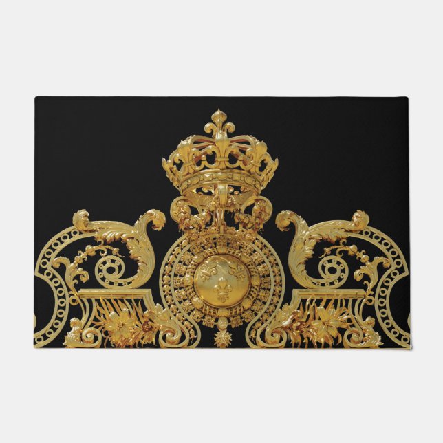 Isolated Golden gate of Versailles castle - France Doormat (Front)