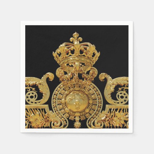 Isolated Golden gate of Versailles castle _ France Napkins