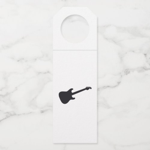 Isolated Guitar SIlhouette Bottle Hanger Tag