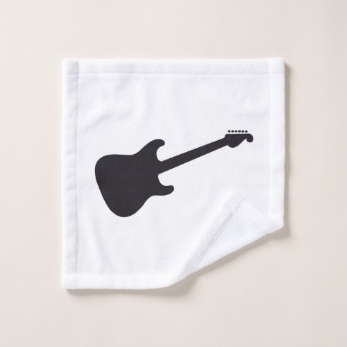 Isolated Guitar SIlhouette Wash Cloth