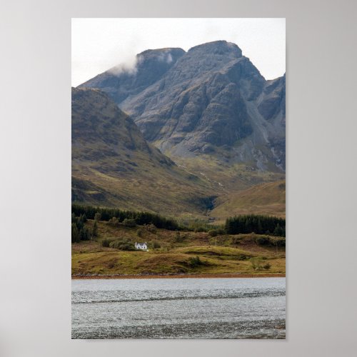 Isolated house on Isle of Skye in Scotland Poster