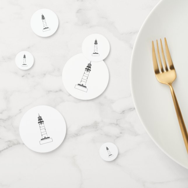 Isolated Lighthouse Line Drawing Confetti (Group)