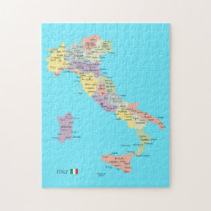 Isolated Map of Italy Regions Jigsaw Puzzle