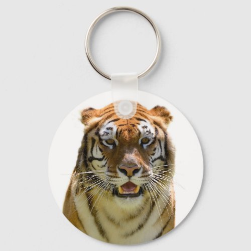 Isolated of portrait tiger and showing teeth keychain