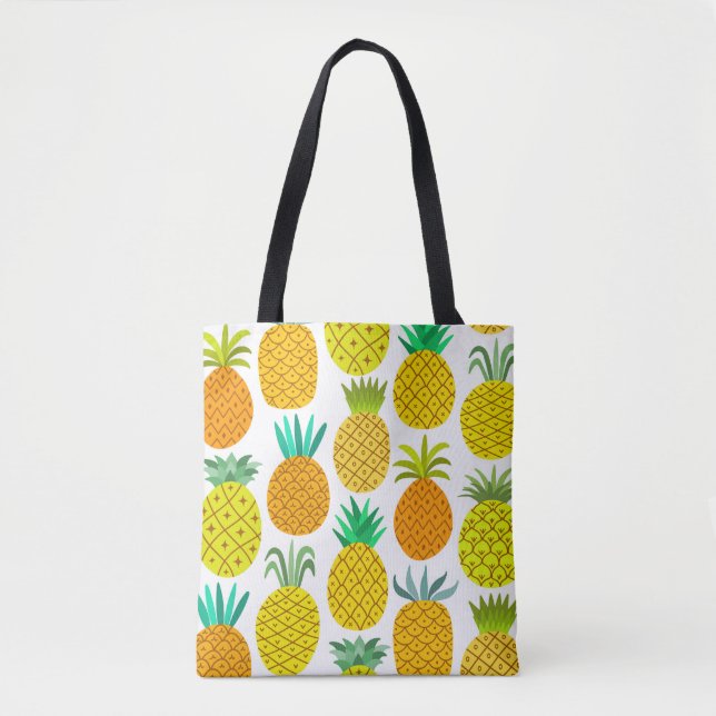Isolated Pineapple: Vintage Seamless Pattern. Tote Bag (Front)