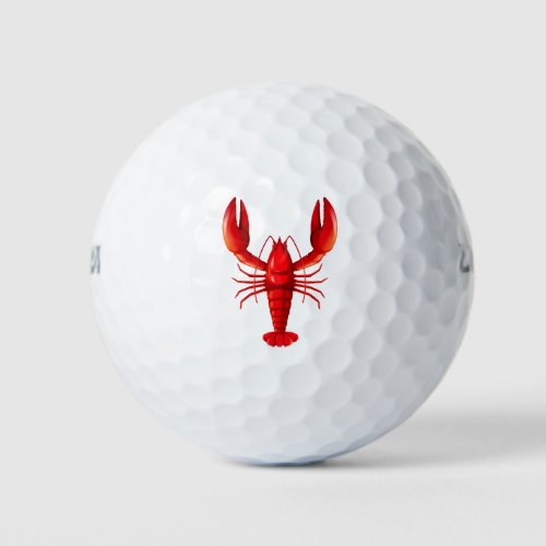 Isolated red lobster golf balls