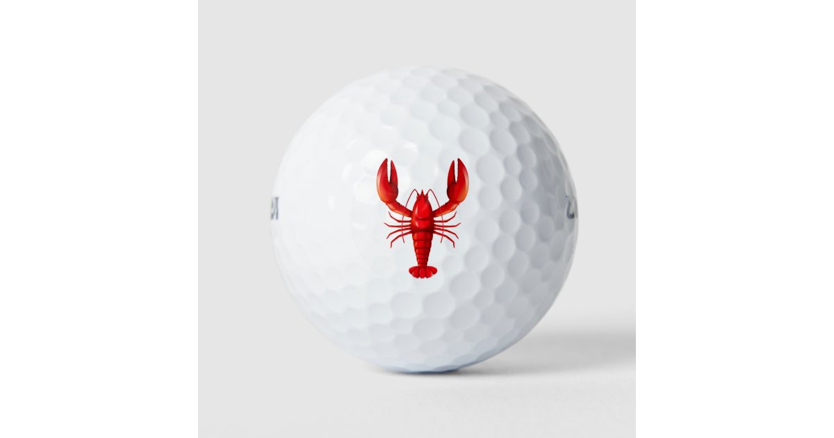 Isolated red lobster golf balls | Zazzle