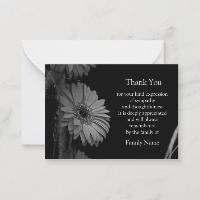 Isolated Sunflower Thank You Card (Front)