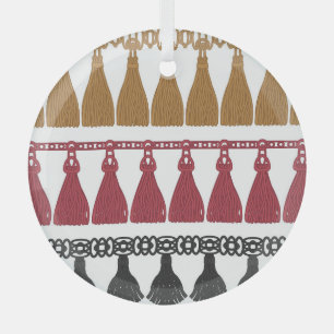 Isolated Tassel Fringe Garland Set. Glass Ornament