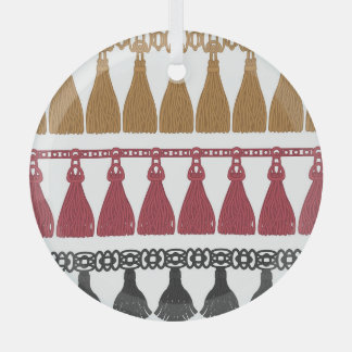 Isolated Tassel Fringe Garland Set. Glass Ornament
