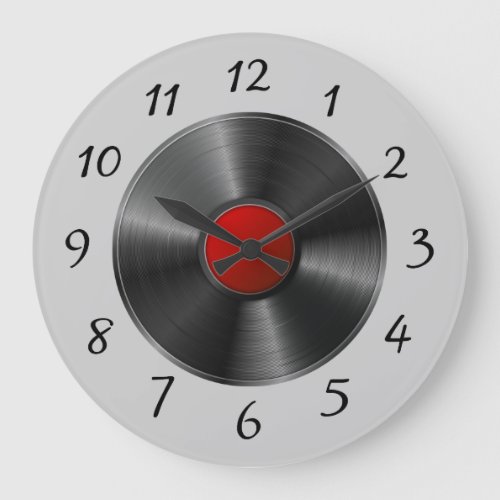 Isolated Vinyl record Large Clock